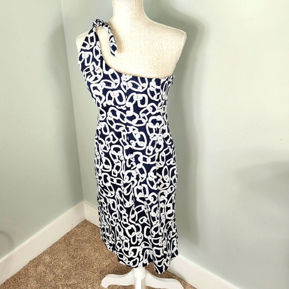Jones NY Women’s Sleeveless One Shoulder Tie Side Zipper Closure Dress Size 6